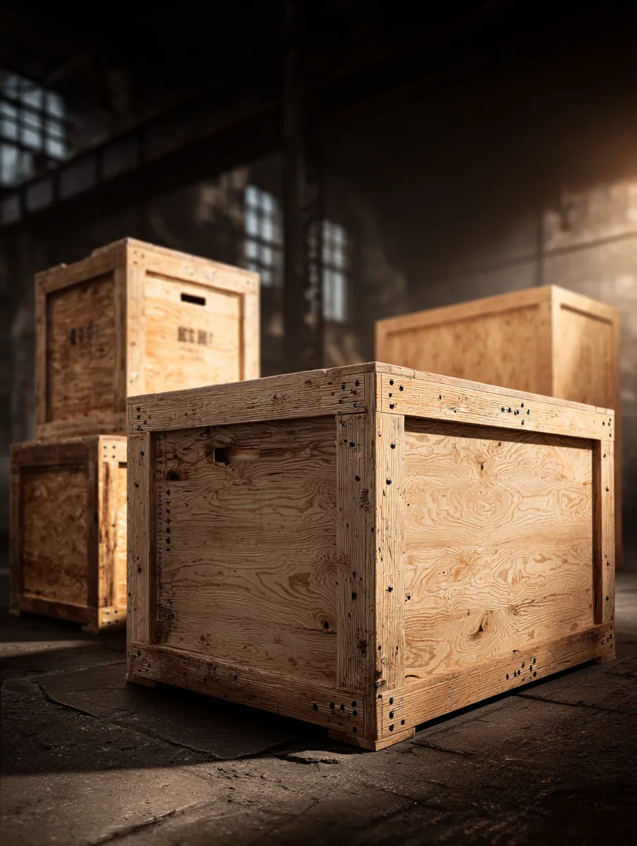 Huacal industrial de madera